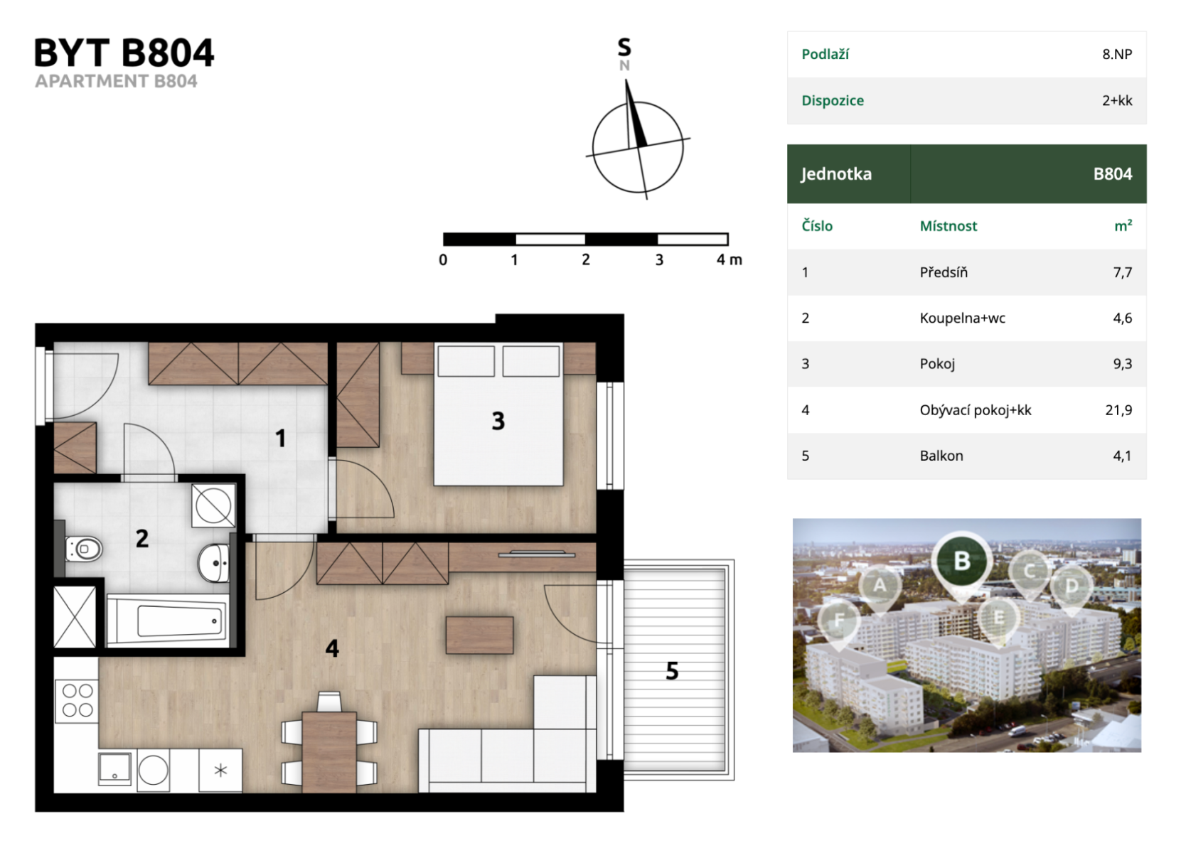 Prodej bytu 2+kk 46 m², Praha – náhled fotky 3