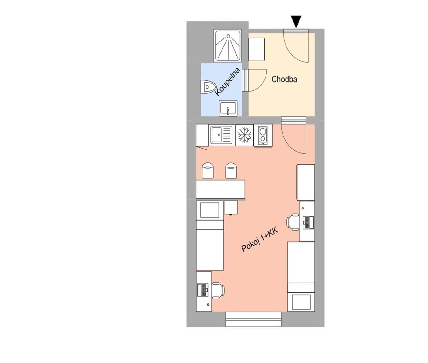 Pronájem bytu 1+kk 27 m² - Więcej