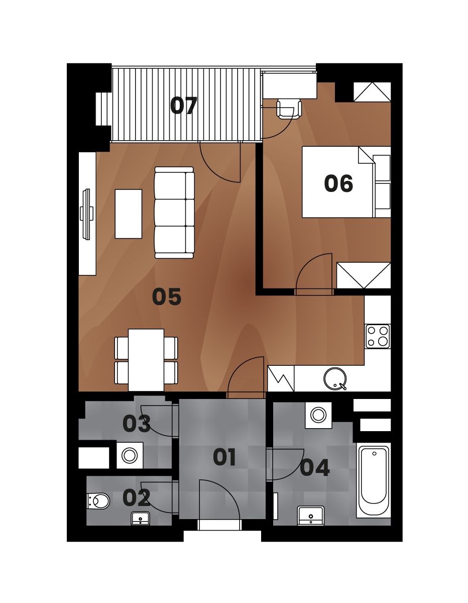 Pronájem bytu 2+kk 67 m²