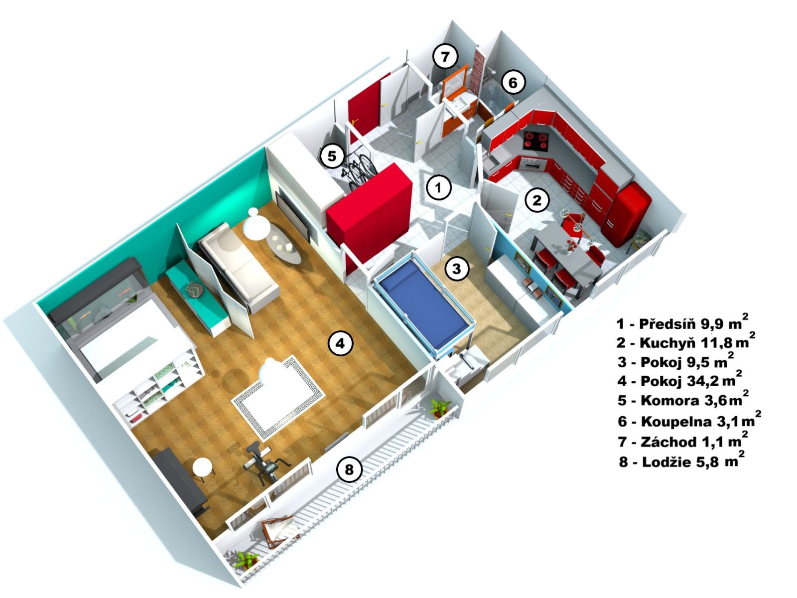 Prodej bytu 3+kk 73 m²