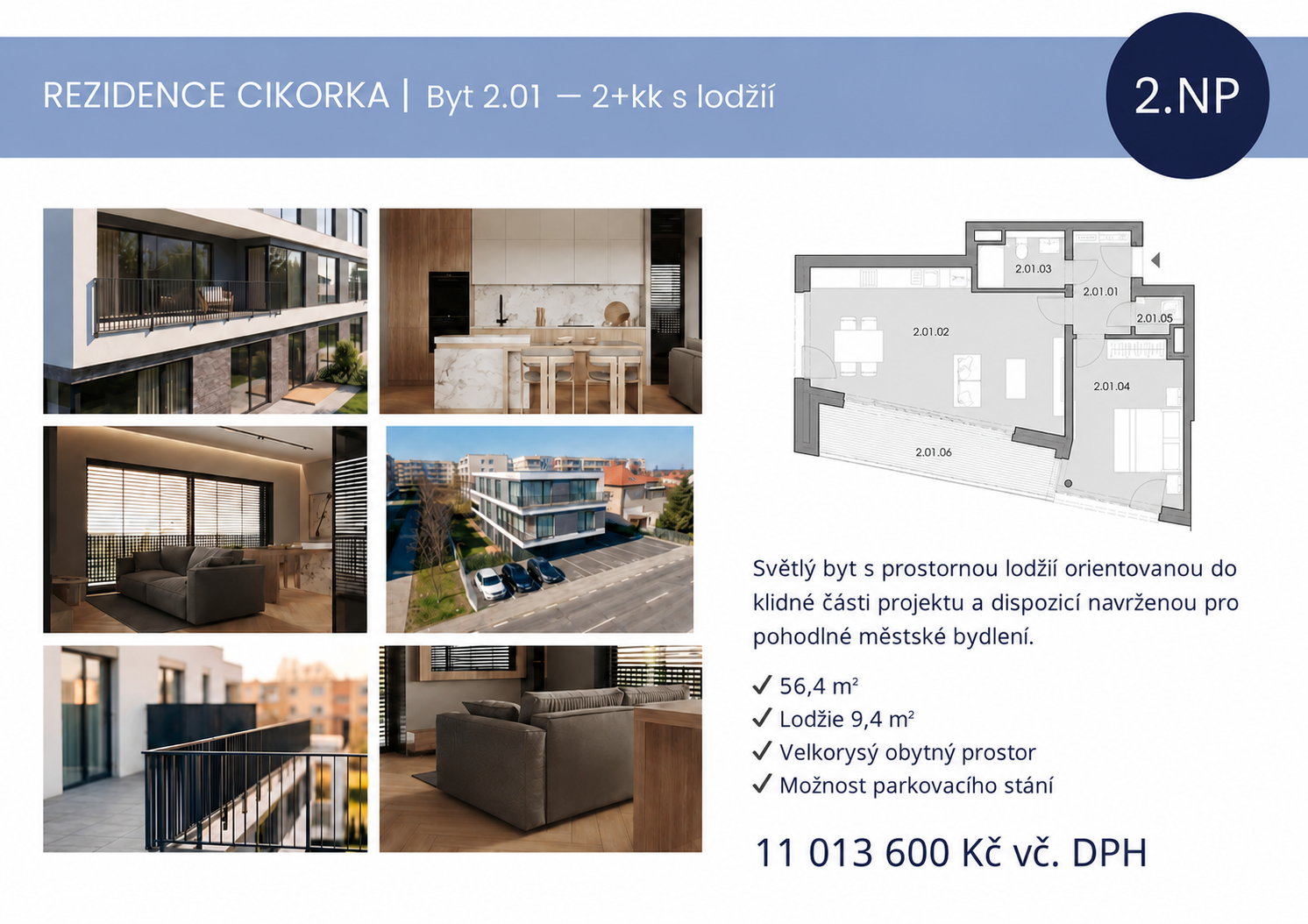 Prodej bytu 2+kk 56 m² — photo 2