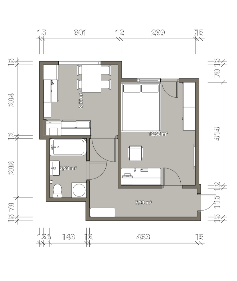 Prodej bytu 1+kk 30 m²