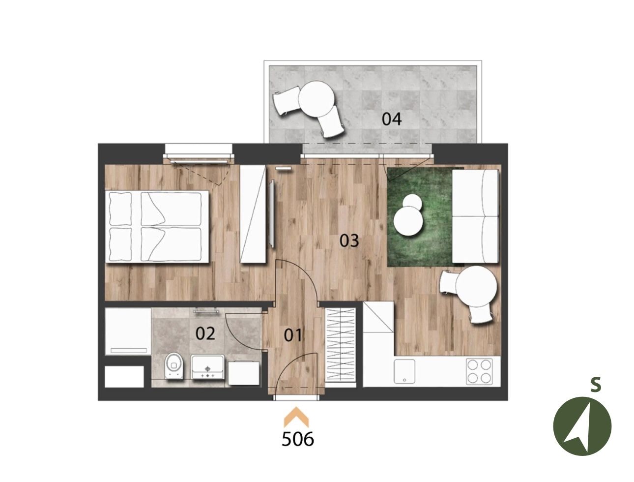 Pronájem bytu 2+kk 34 m² — photo 2