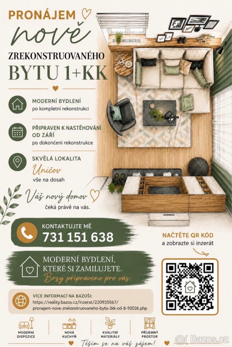 Pronájem bytu 1+kk 23 m²