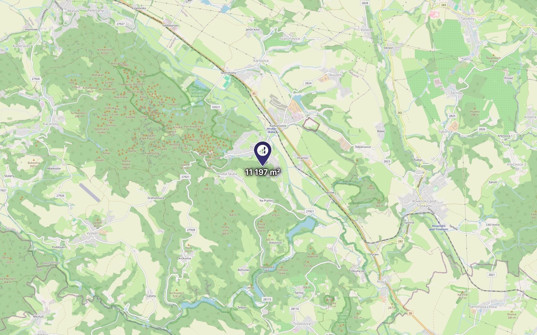 Prodej pozemku, Hrubá Skála – náhled fotky 3
