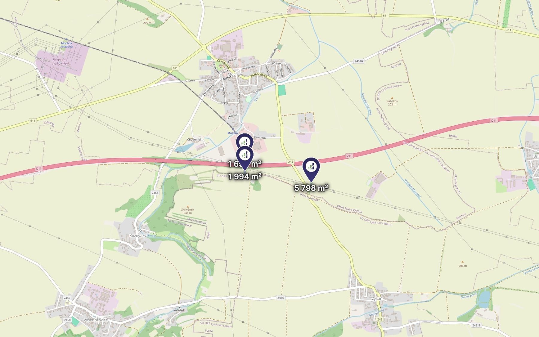 Prodej pozemku, Mochov – náhled fotky 4
