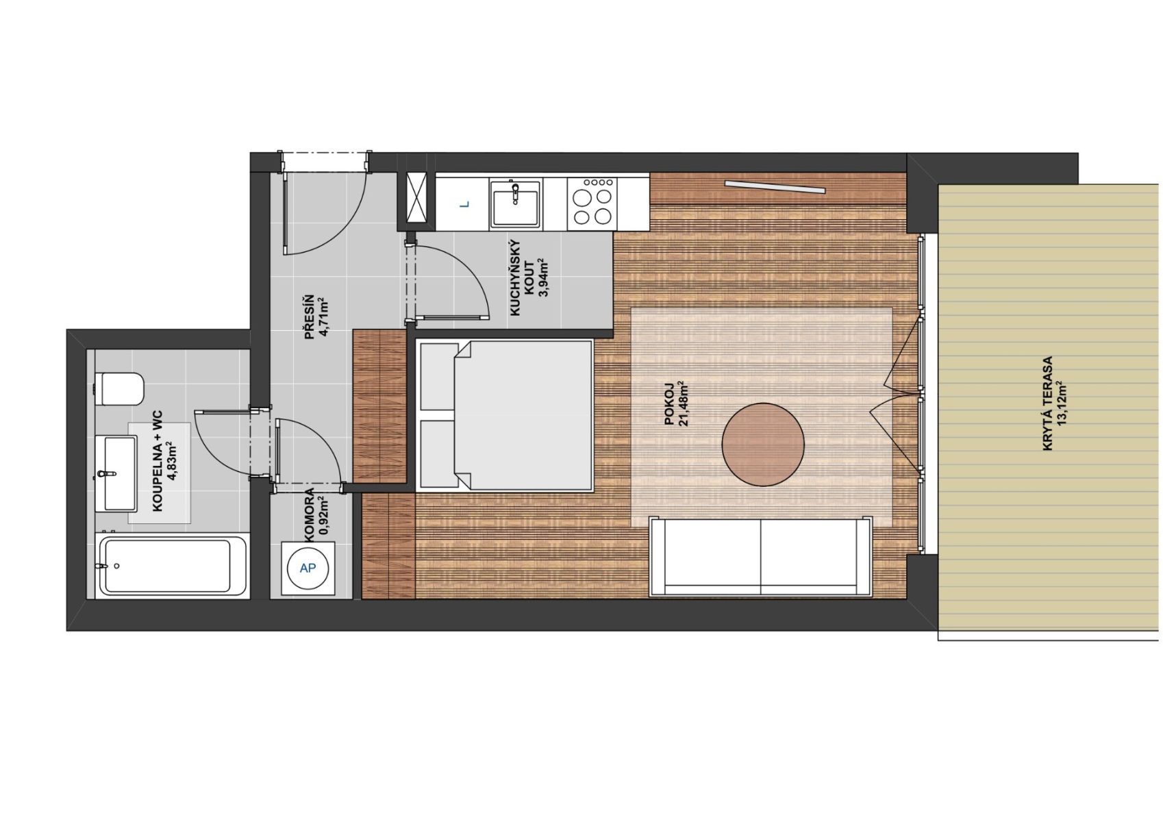Prodej bytu 1+kk 36 m², Praha – náhled fotky 12