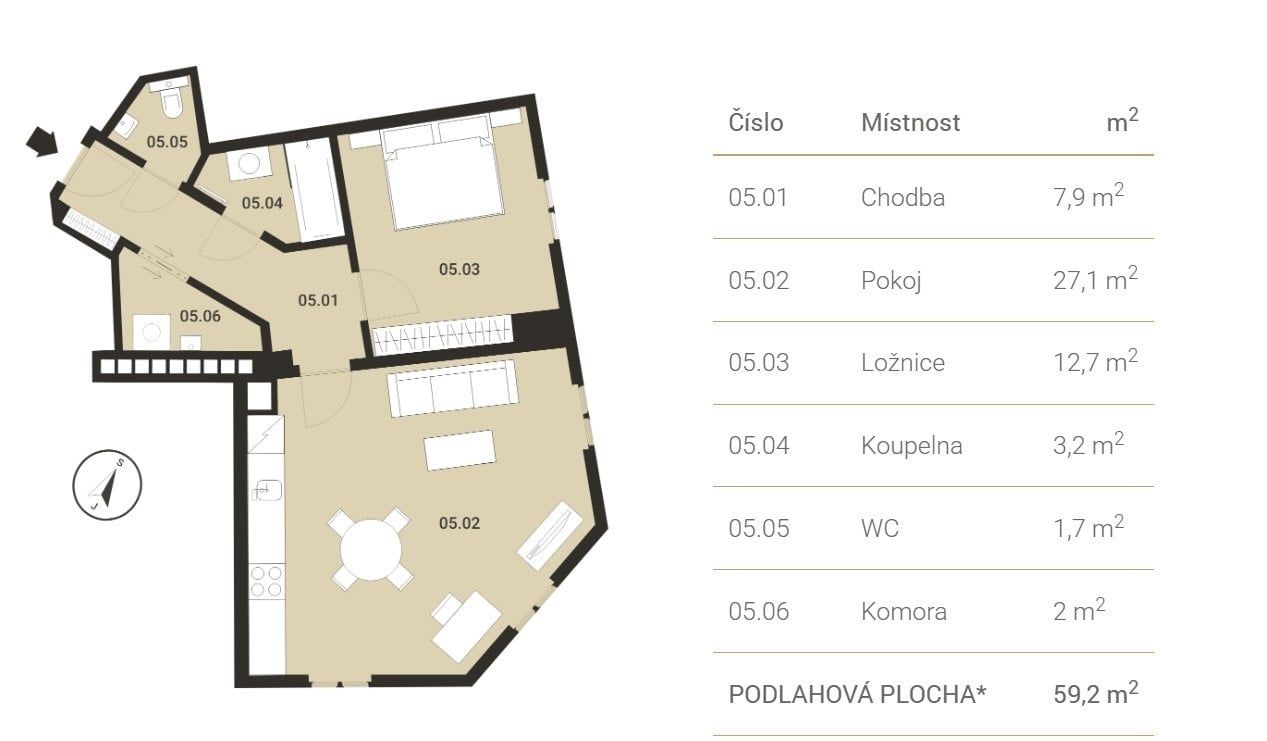 Pronájem bytu 2+kk 57 m², Praha – náhled fotky 22
