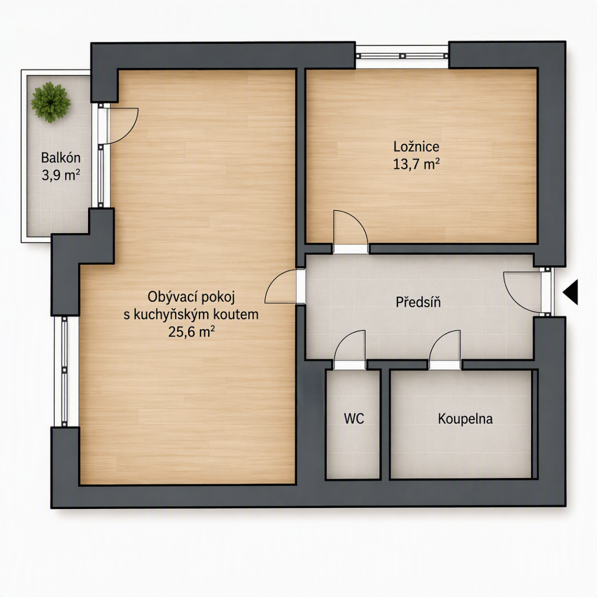 Prodej bytu 2+kk 54 m², Kuřim – náhled fotky 9