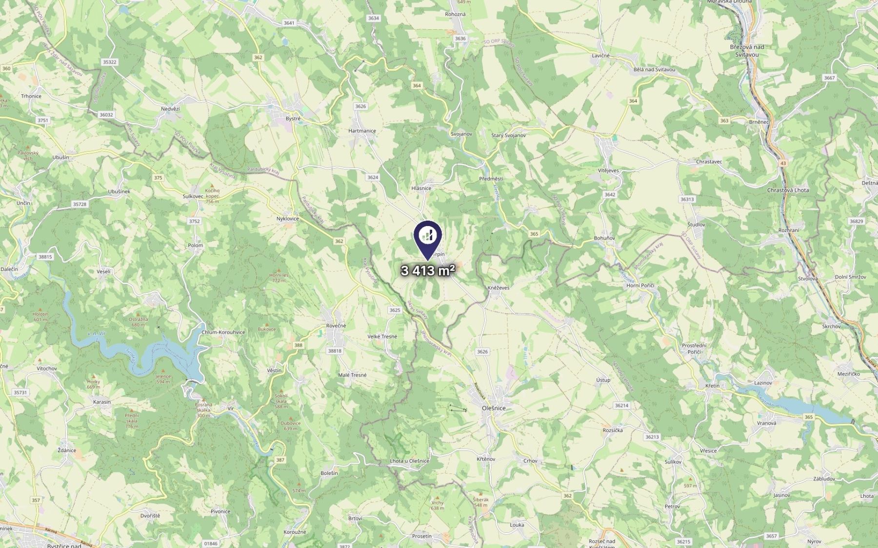Prodej pozemku, Trpín – náhled fotky 3
