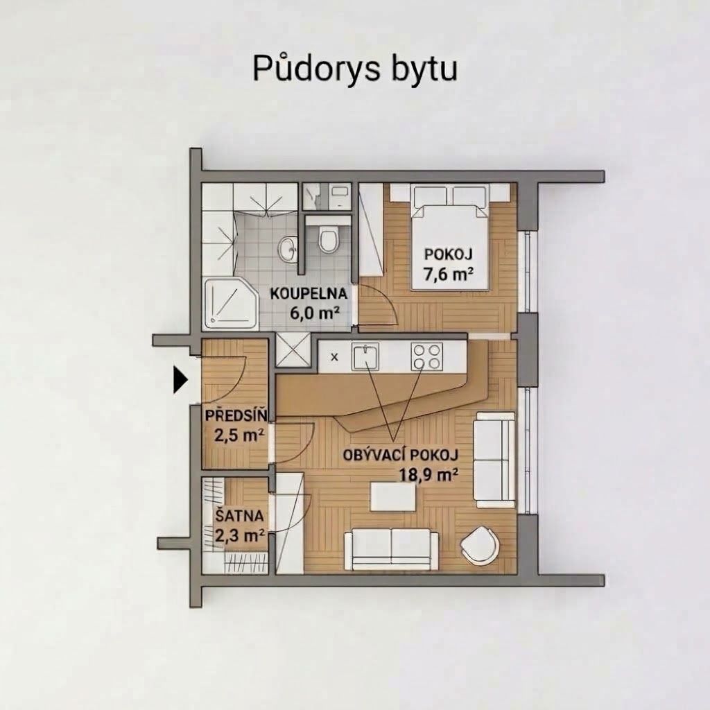 Prodej bytu 2+kk 38 m², Praha – náhled fotky 4