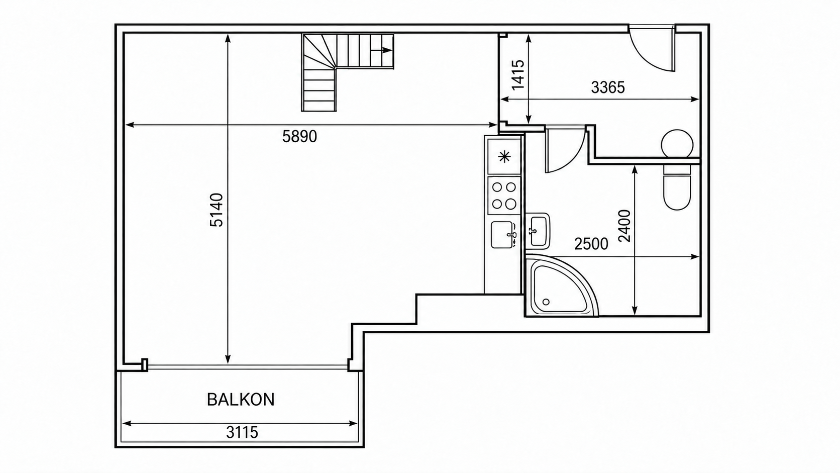 Pronájem bytu 1+kk 50 m², Praha – náhled fotky 4