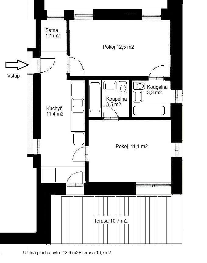 Pronájem bytu 2+1 43 m², Praha – náhled fotky 9