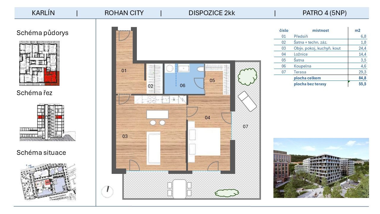 Pronájem bytu 2+kk 56 m², Praha – náhled fotky 7