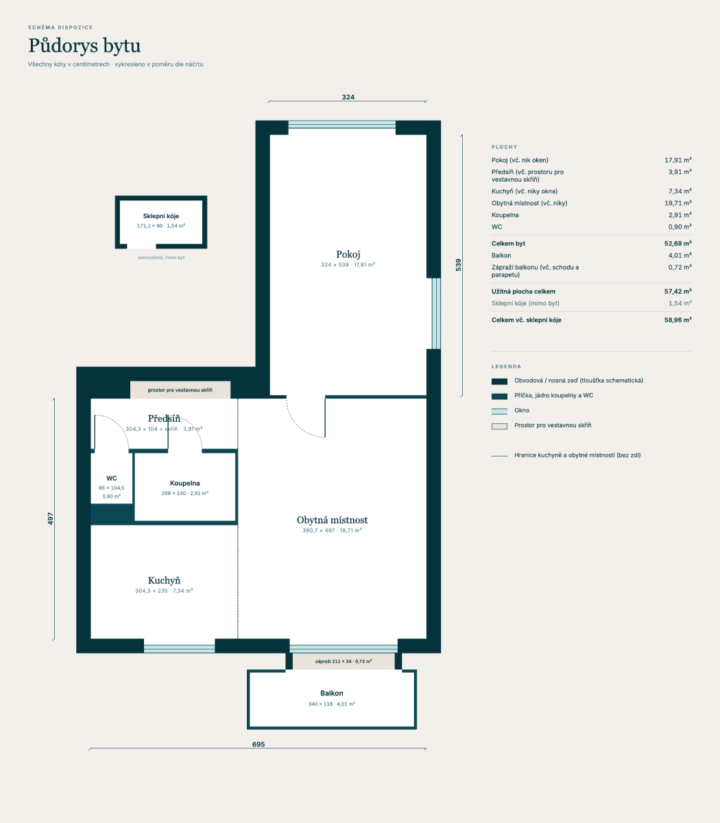 Prodej bytu 2+kk 57 m², Třinec – náhled fotky 13