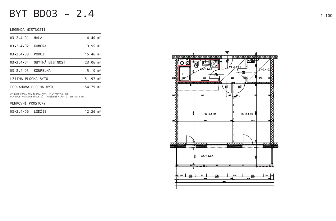 Pronájem bytu 2+kk 52 m², Kladno – náhled fotky 15