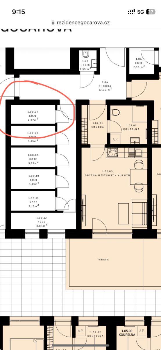 Pronájem bytu 1+kk 44 m², Hradec Králové – náhled fotky 8