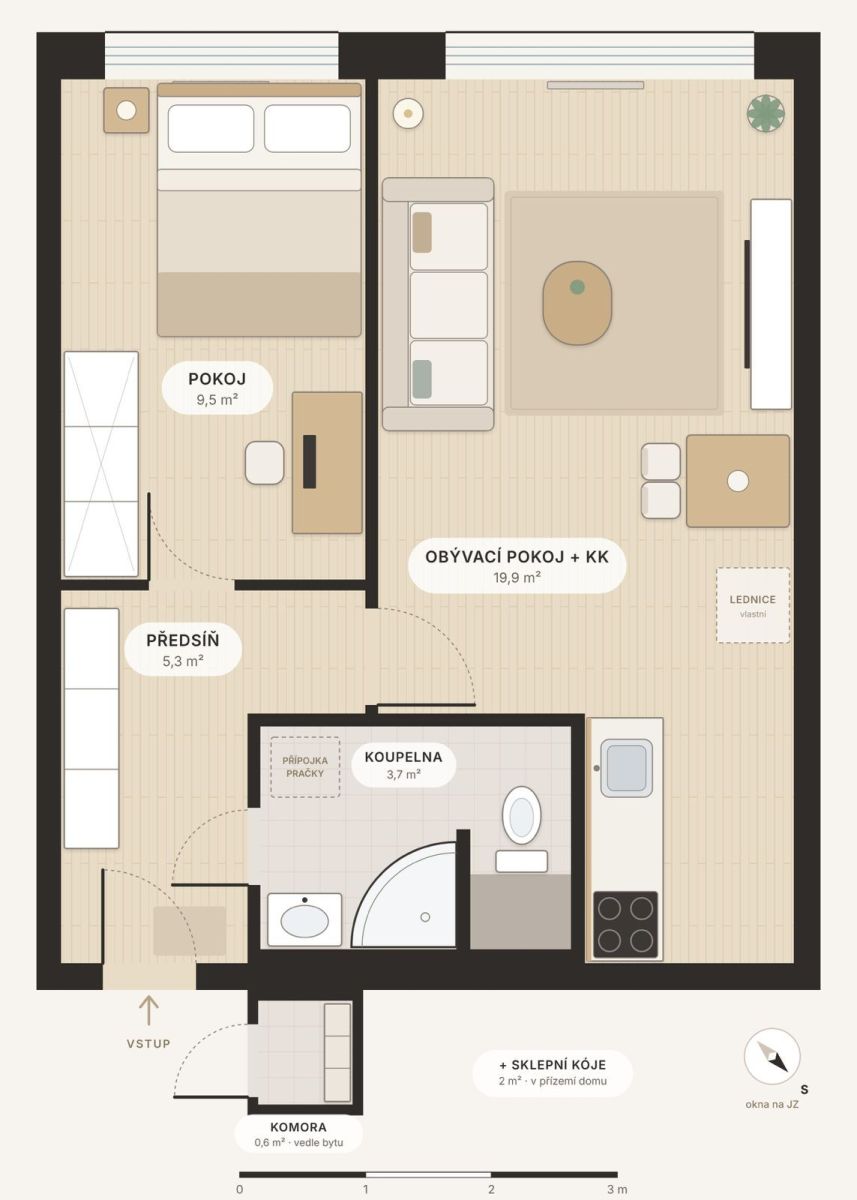 Pronájem bytu 2+kk 40 m², Žatec – náhled fotky 12