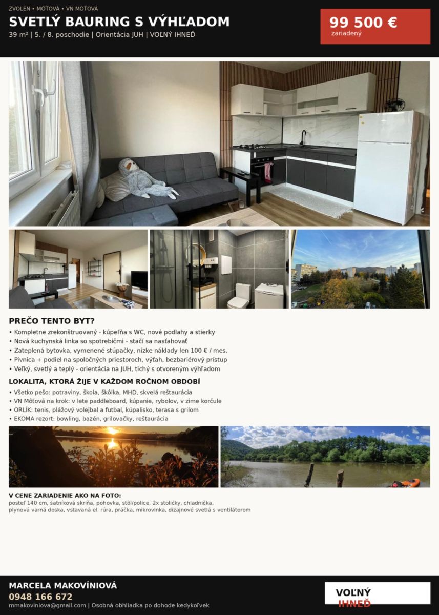 Prodej bytu, 39 m², Zvolen
