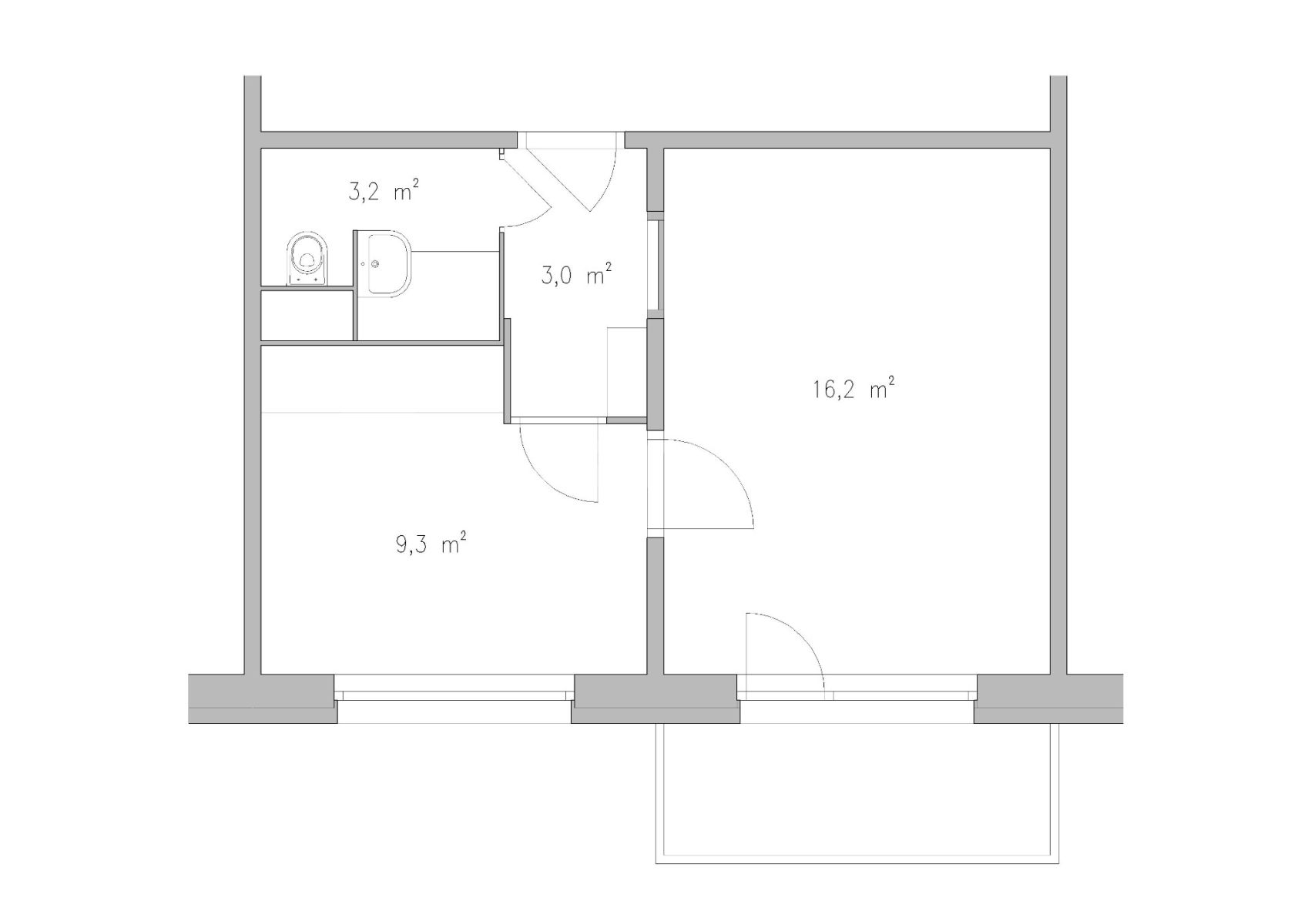 Pronájem bytu 1+1 32 m² — photo 2