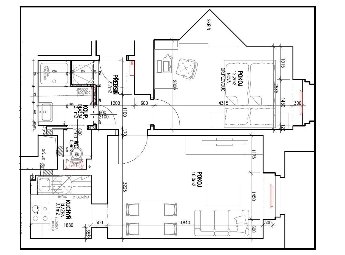 Pronájem bytu 2+kk 42 m², Praha – náhled fotky 12
