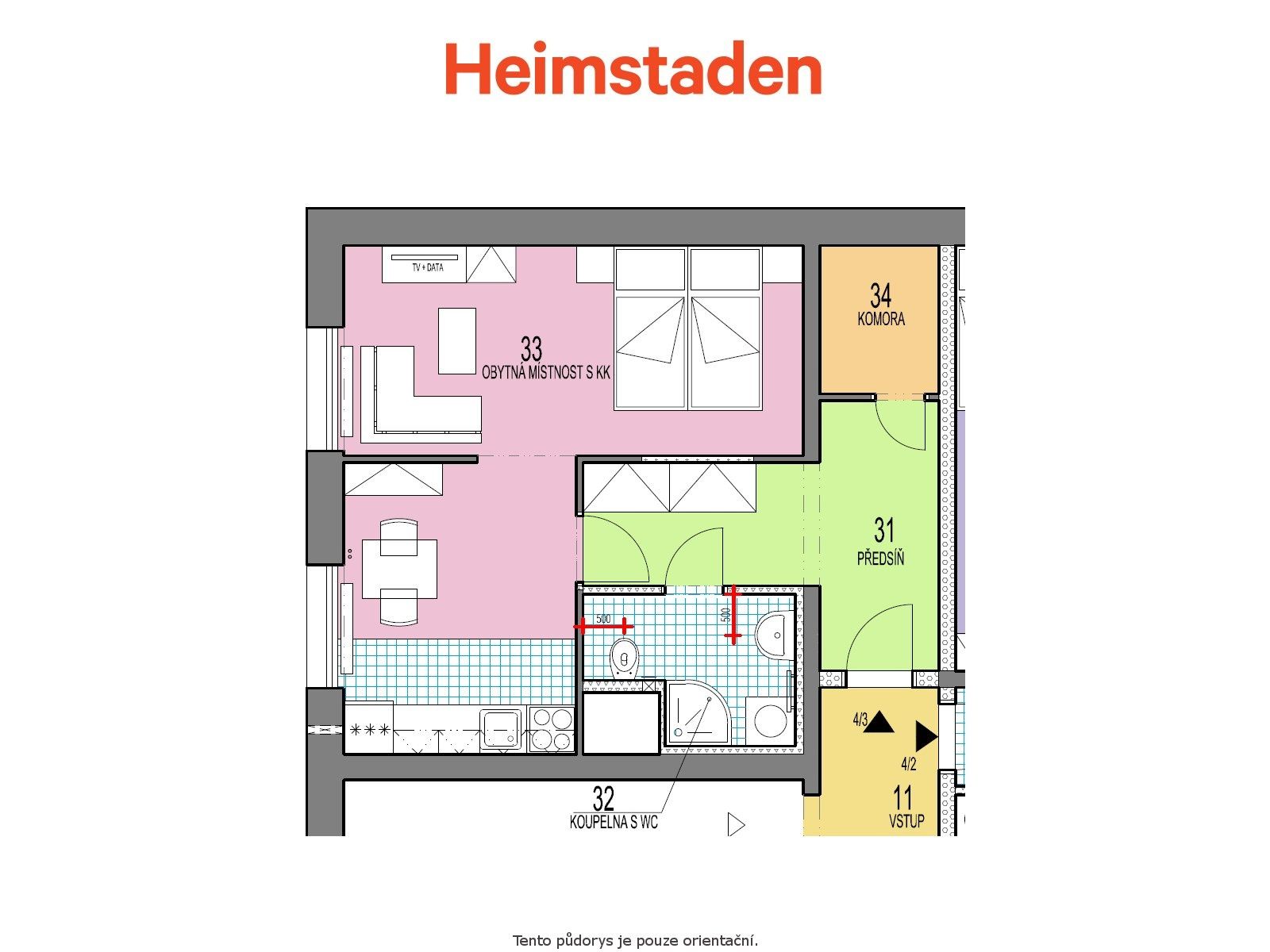 Pronájem bytu 1+kk 31 m², Horní Suchá – náhled fotky 8