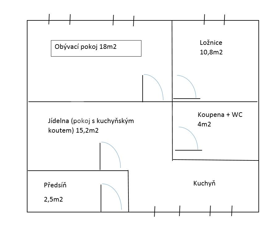Pronájem bytu 3+kk 54 m² — photo 2
