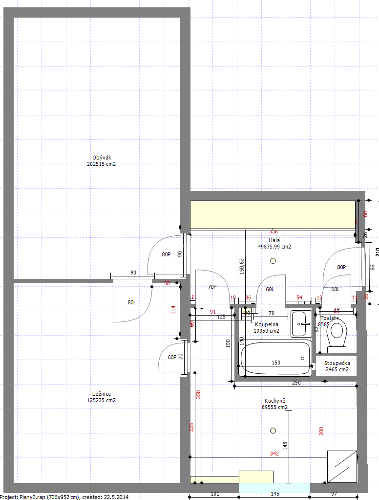 Pronájem bytu 2+1 55 m²