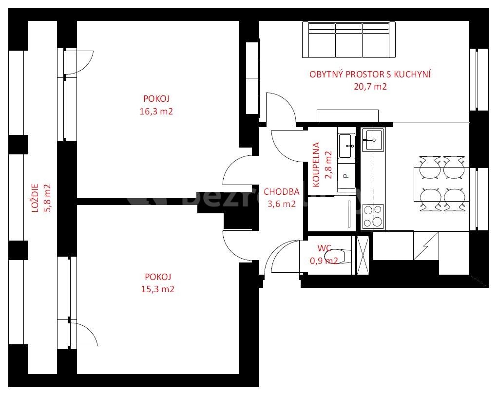 Pronájem bytu 3+kk 68 m² — photo 2