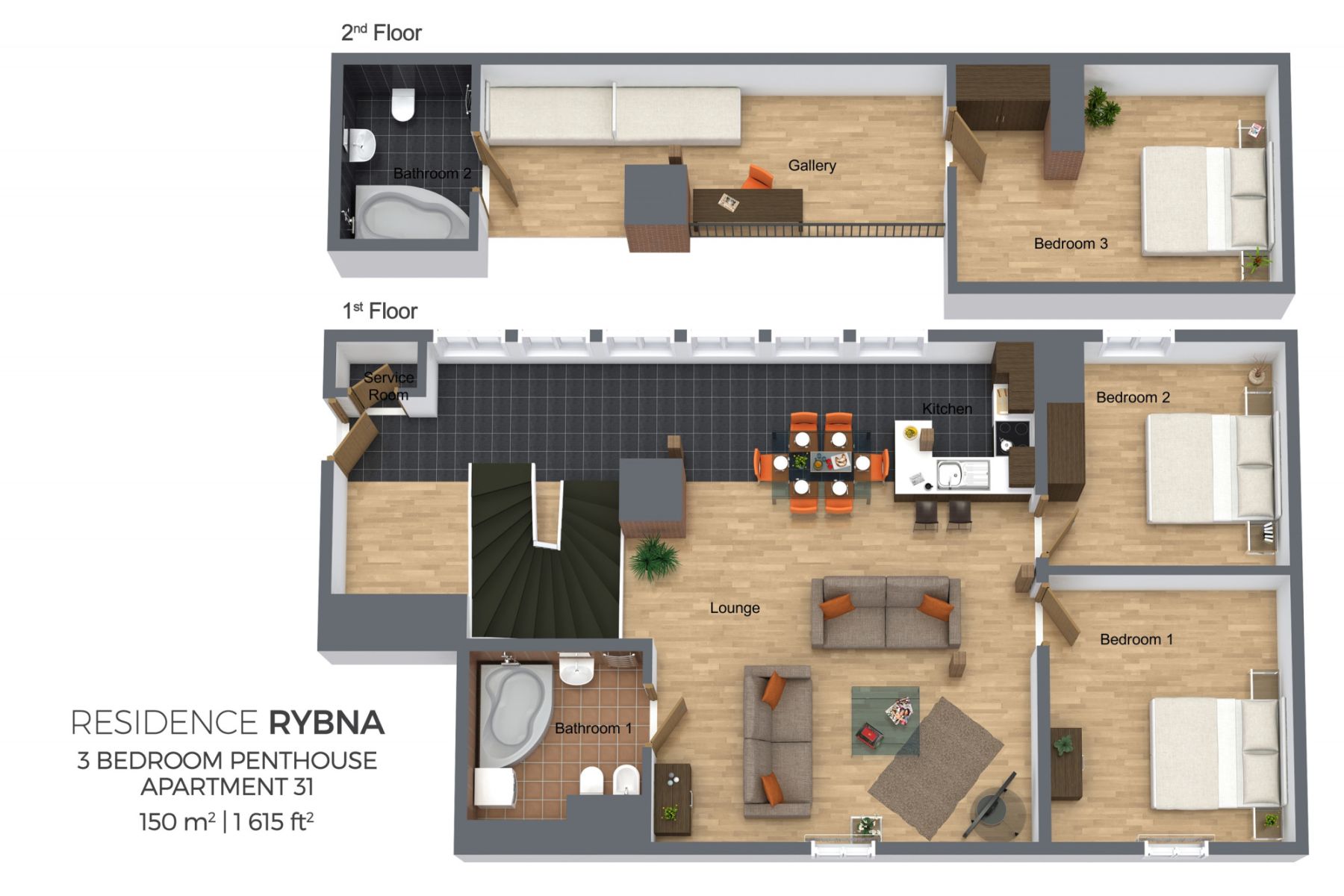 Pronájem bytu  150 m²