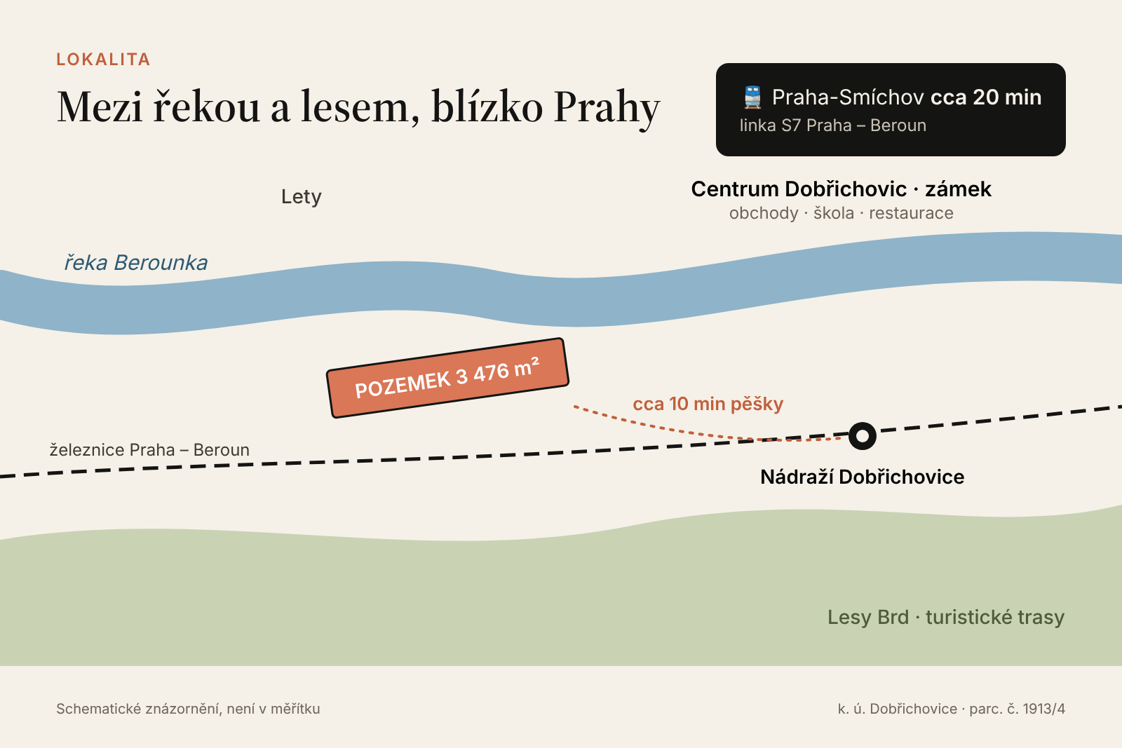 Prodej pozemku, Dobřichovice – náhled fotky 2