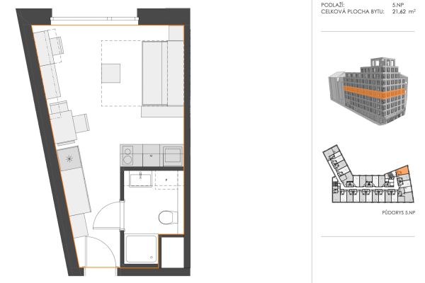 The 1+kk flat for sale, 22 m² (2 of 18)