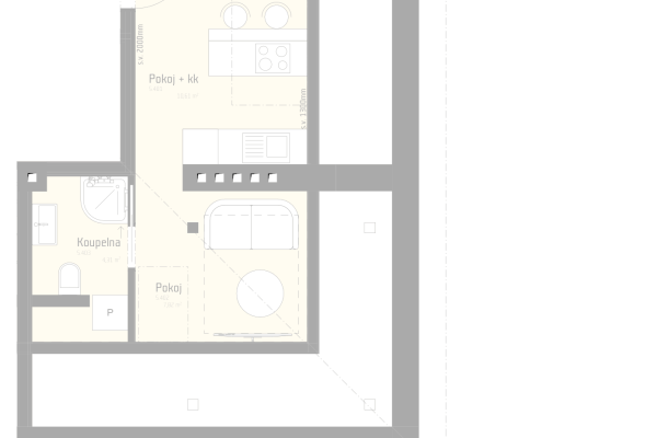 The 2+kk flat for sale, 23 m² (2 of 4)